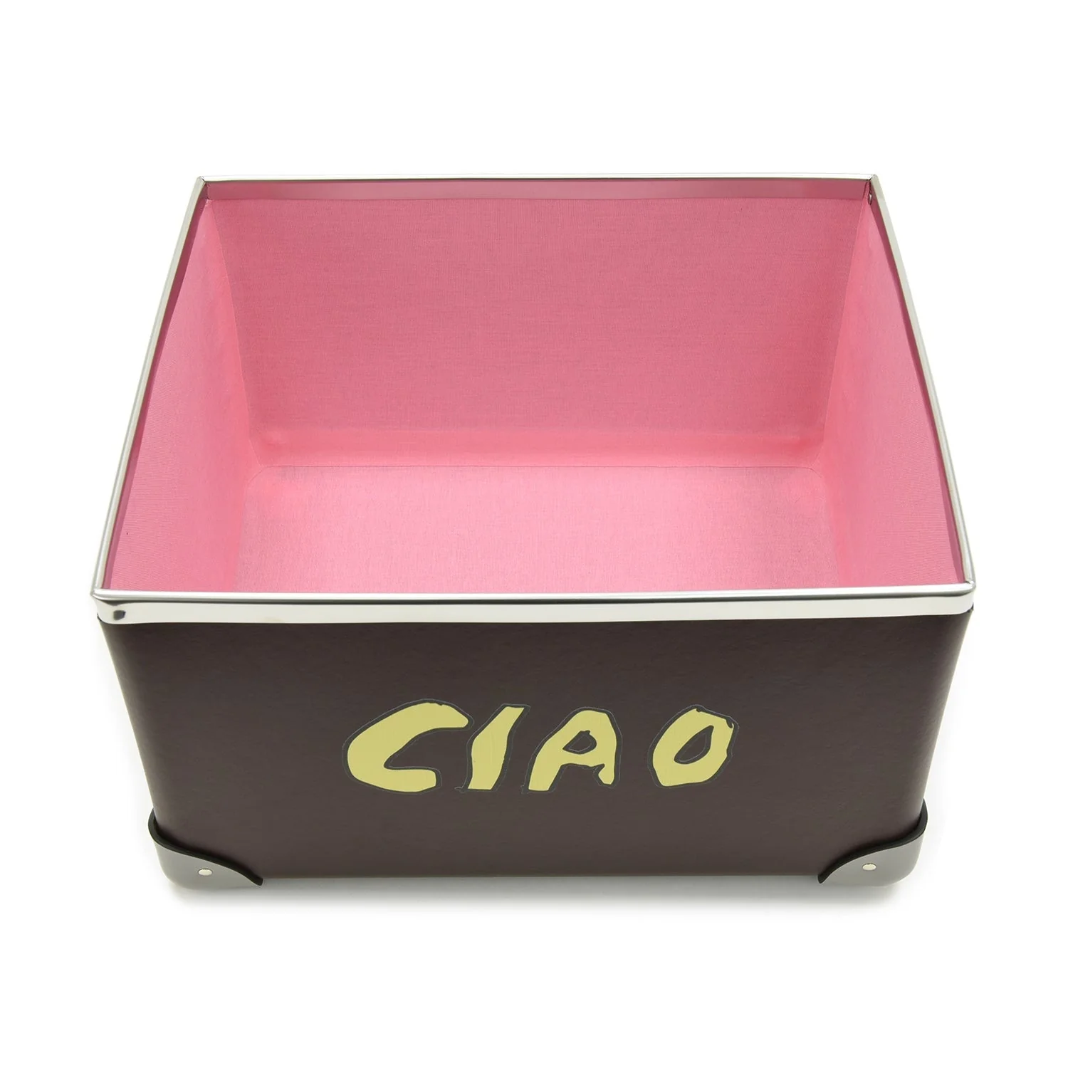 Bella Freud · Medium Storage Box | Oxblood/Steel/Chrome - Image 3
