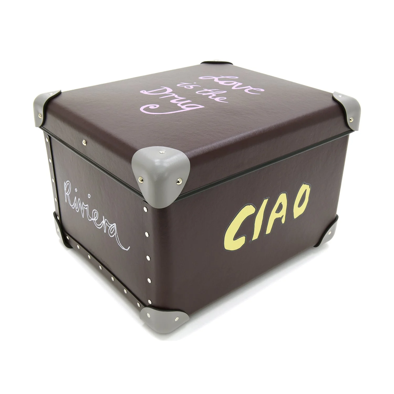 Bella Freud · Medium Storage Box | Oxblood/Steel/Chrome - Image 5