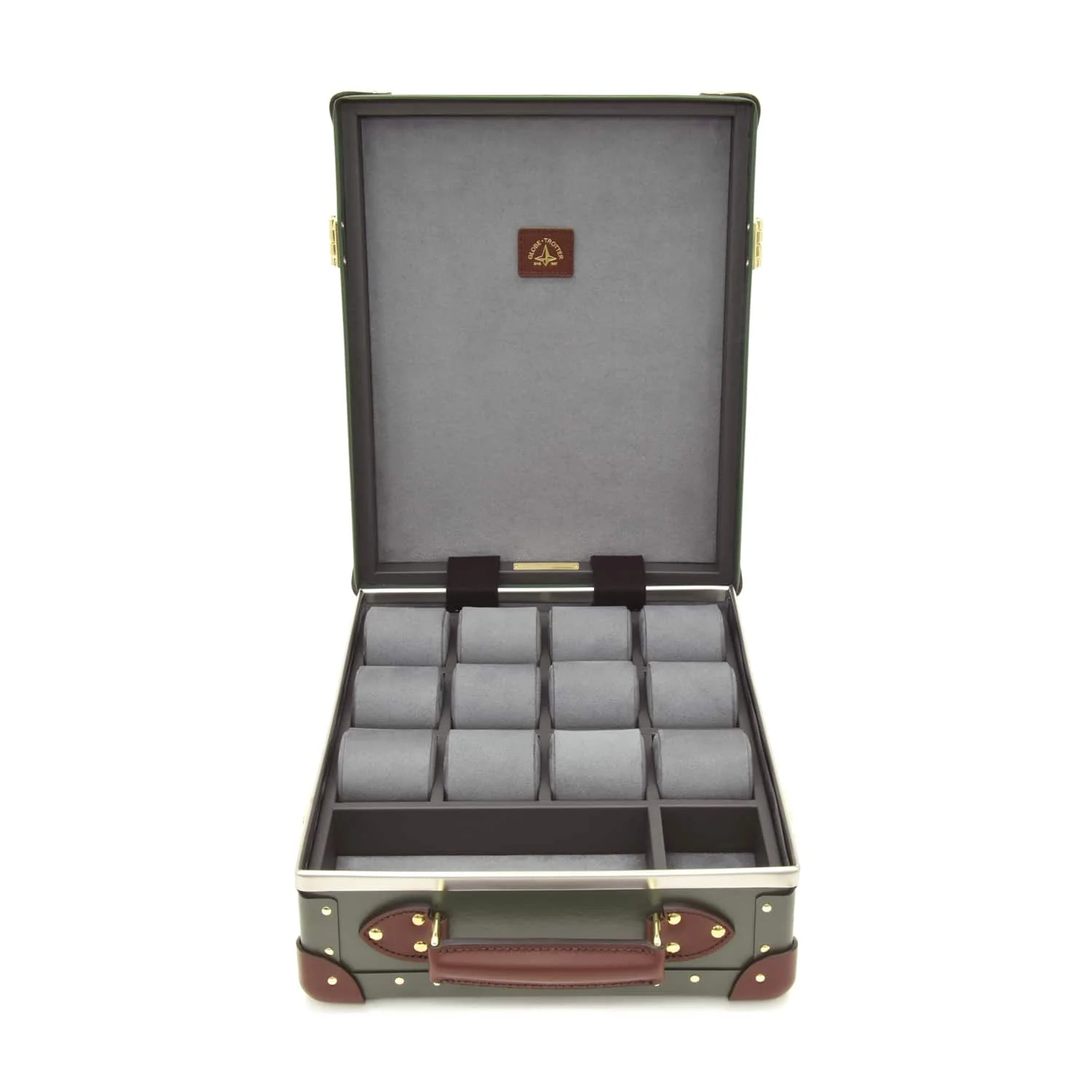 Centenary · 12-Slot Watch Case | Green/Brown/Gold - Image 3