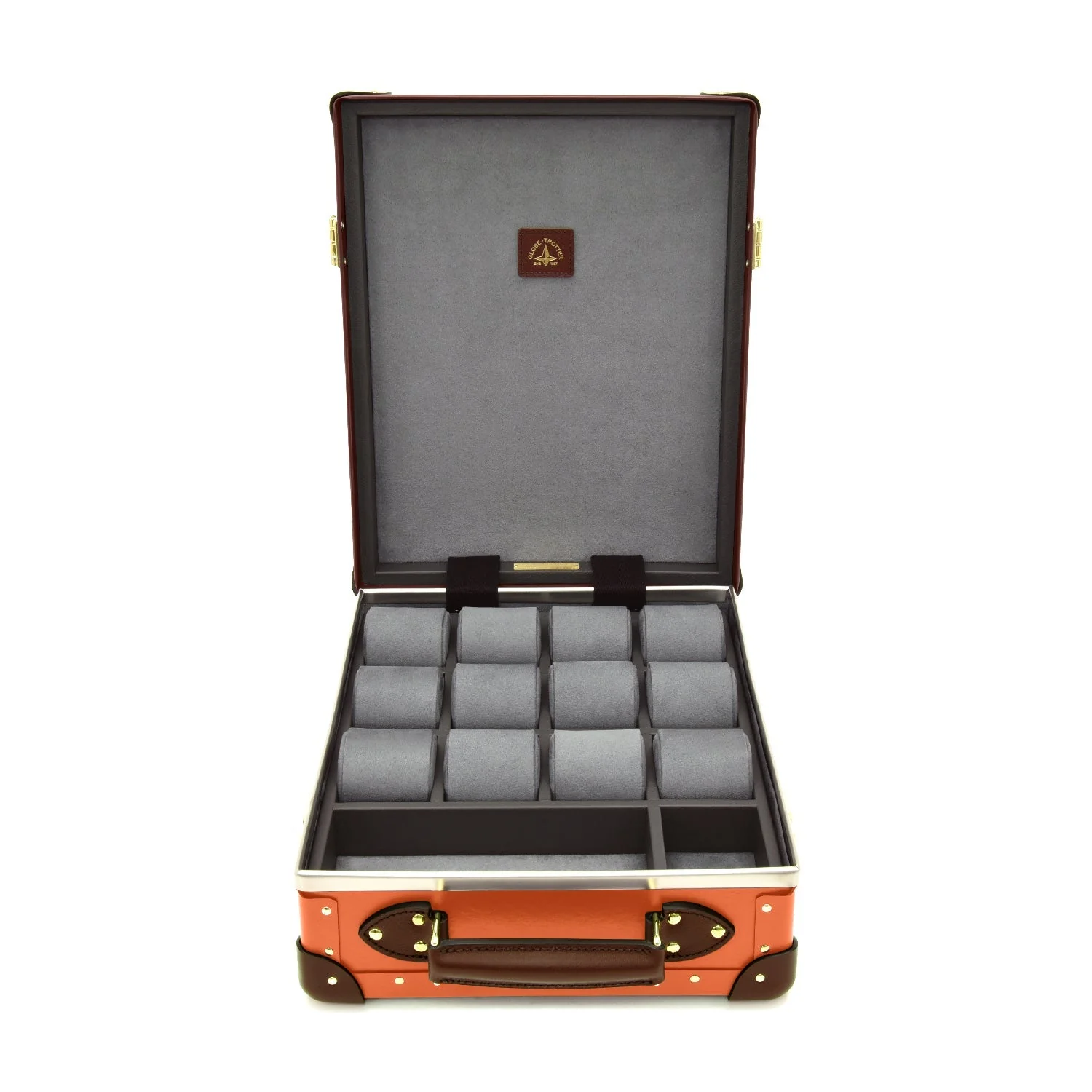 Centenary · 12-Slot Watch Case | Orange/Brown/Gold - Image 3