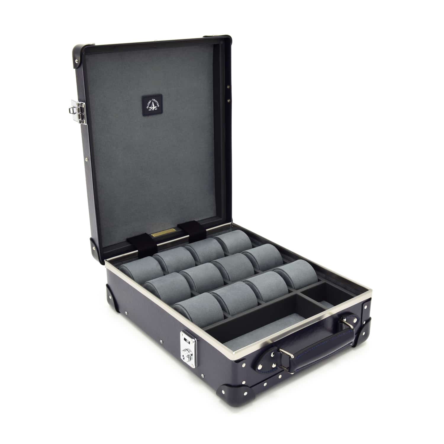 Centenary · 12-Slot Watch Case | Navy/Navy/Chrome