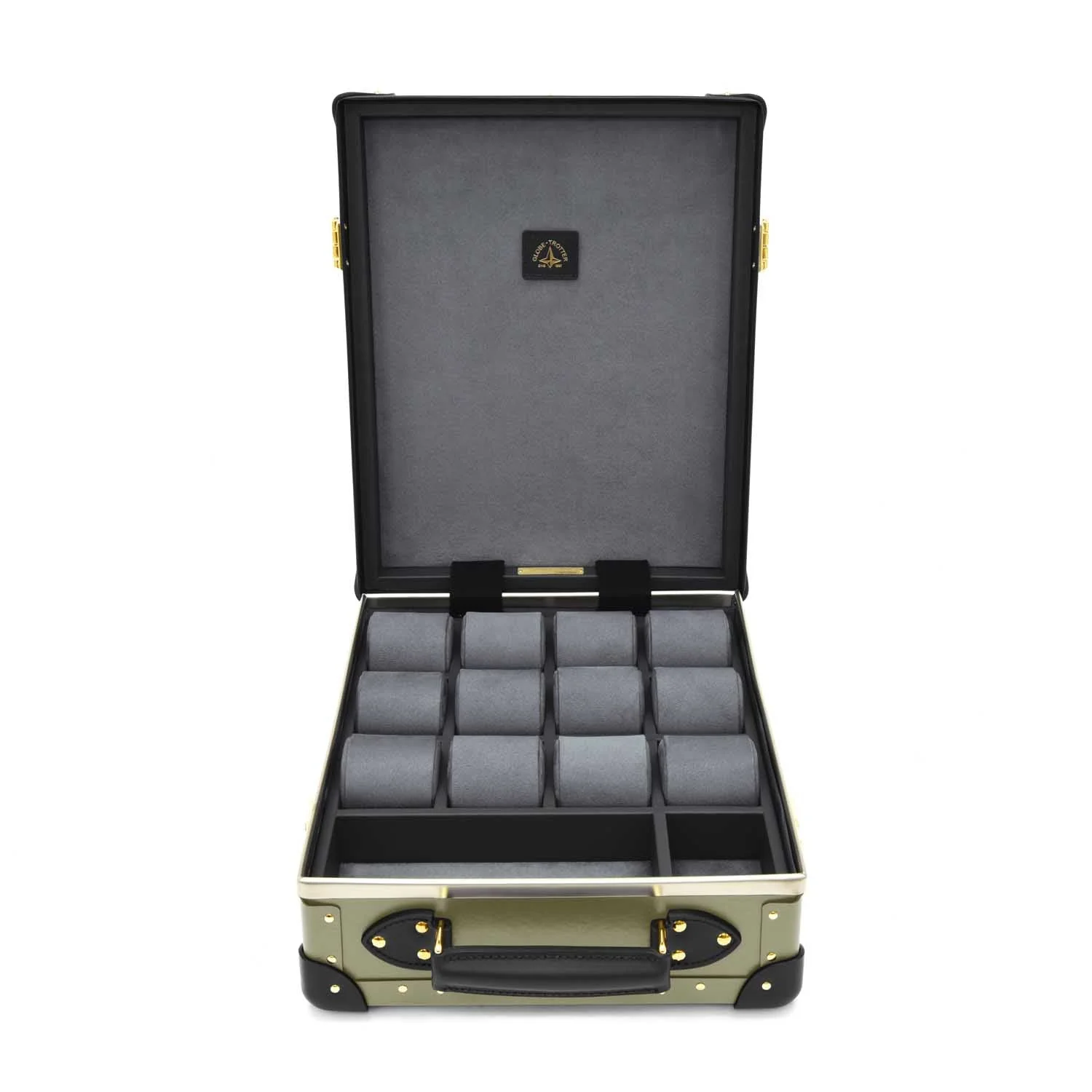 Centenary · 12-Slot Watch Case | Olive/Black/Gold - Image 3