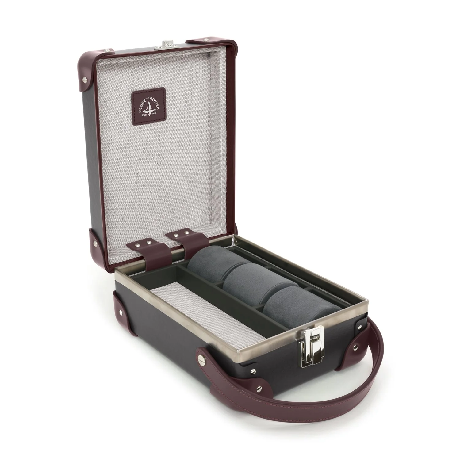 Centenary · 3-Slot Watch Case | Brown/Burgundy/Chrome - Image 5