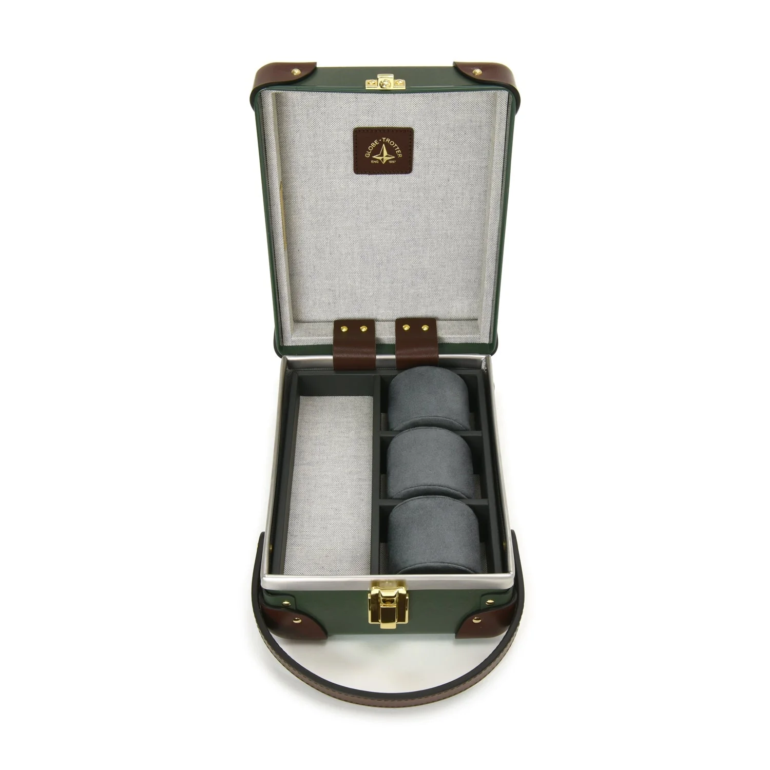 Centenary · 3-Slot Watch Case | Green/Brown/Gold - Image 4