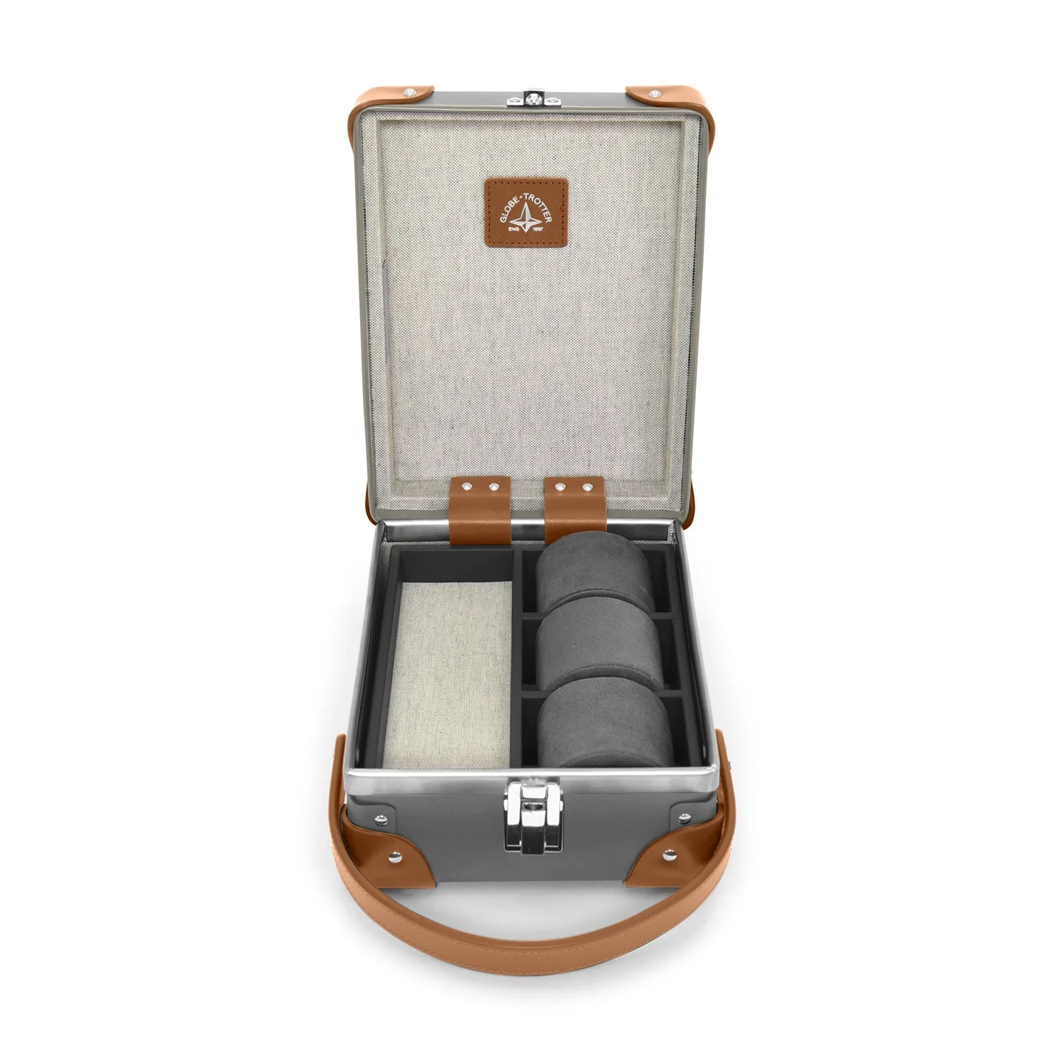 Centenary · 3-Slot Watch Case | Grey/Caramel/Chrome - Image 5