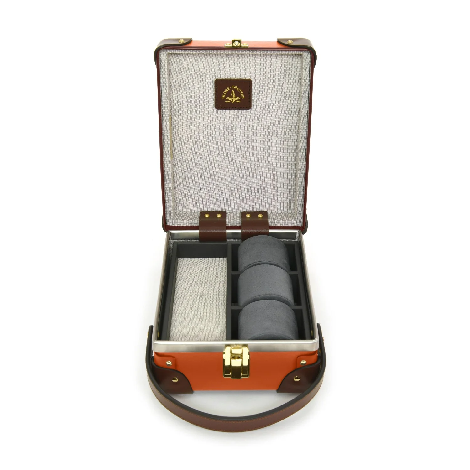 Centenary · 3-Slot Watch Case | Orange/Brown/Gold - Image 3