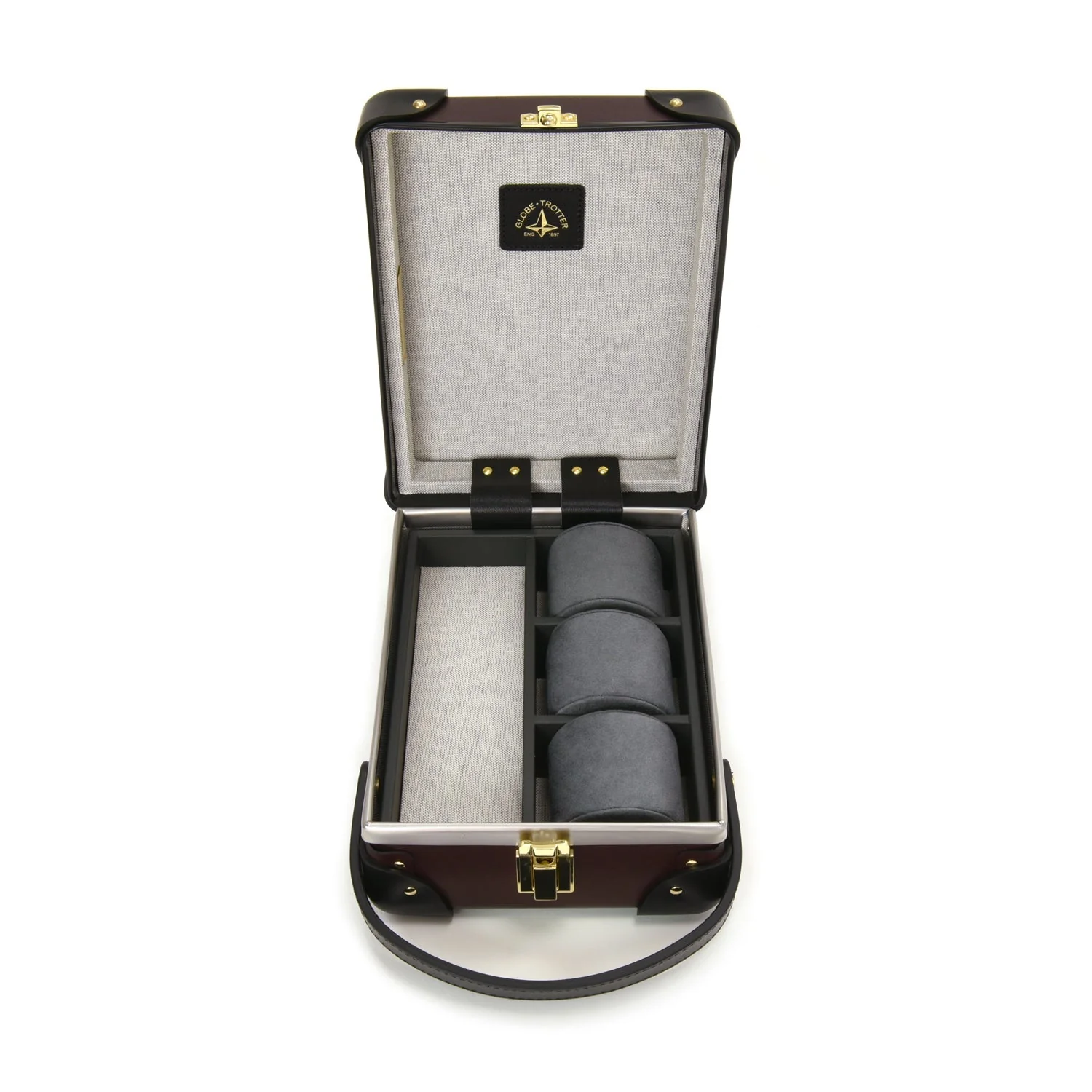 Centenary · 3-Slot Watch Case | Oxblood/Black/Gold - Image 4