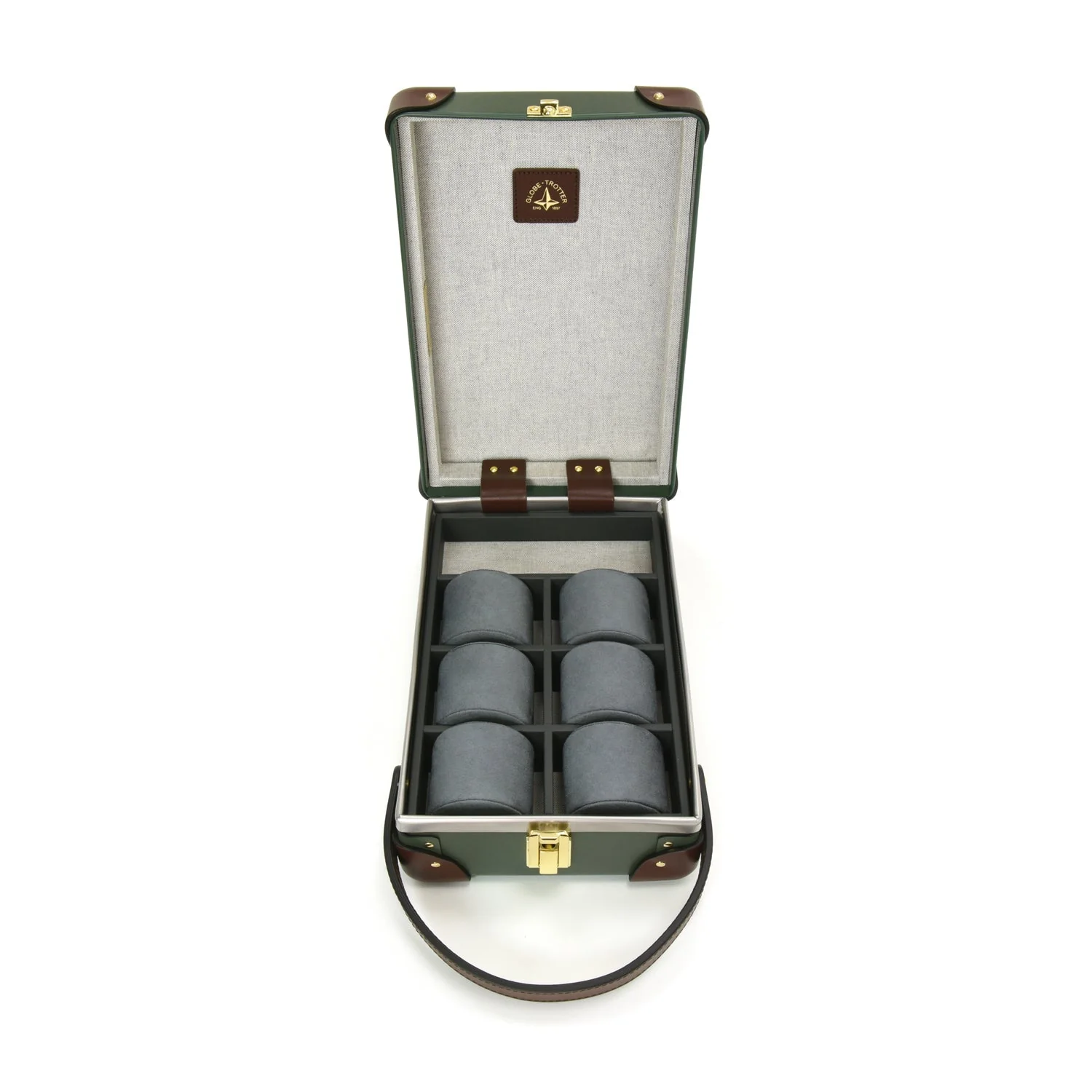 Centenary · 6-Slot Watch Case | Green/Brown/Gold - Image 4