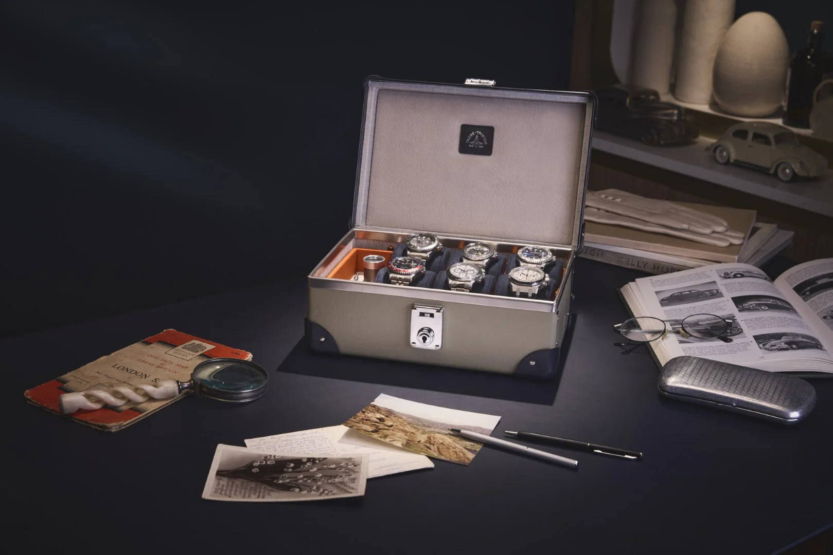 Centenary · 6-Slot Watch Case | Olive/Navy/Chrome - Image 3