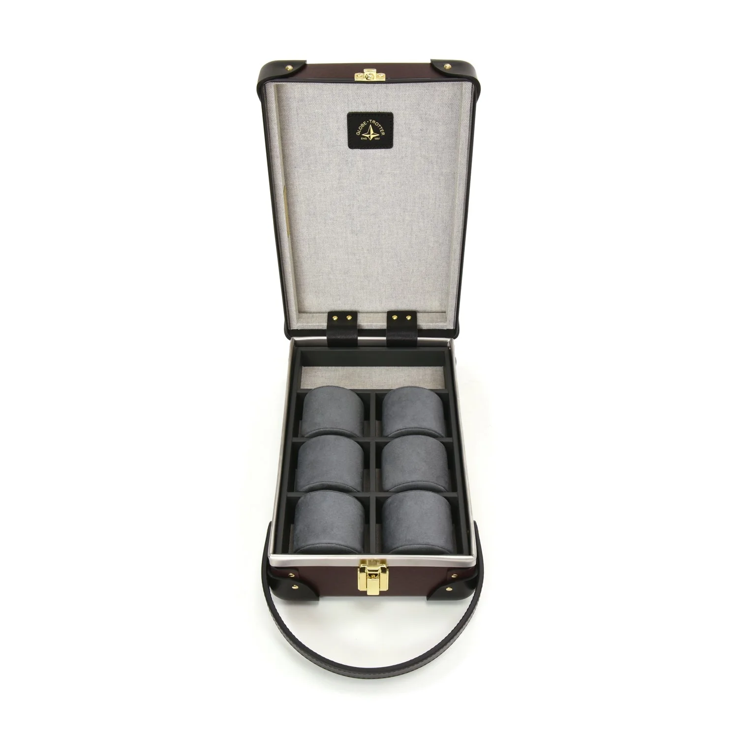Centenary · 6-Slot Watch Case | Oxblood/Black/Gold - Image 4