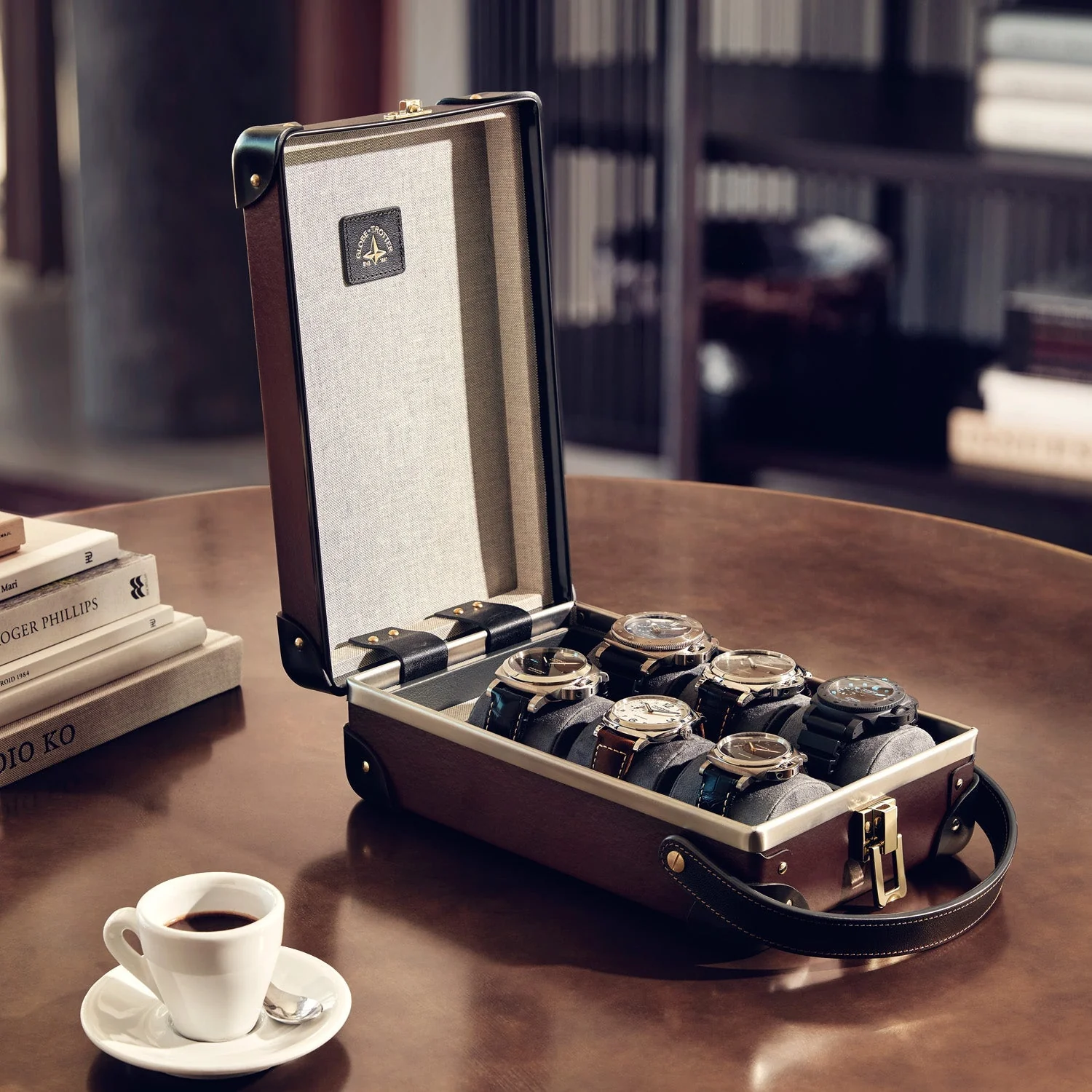 Centenary · 6-Slot Watch Case | Oxblood/Black/Gold - Image 5