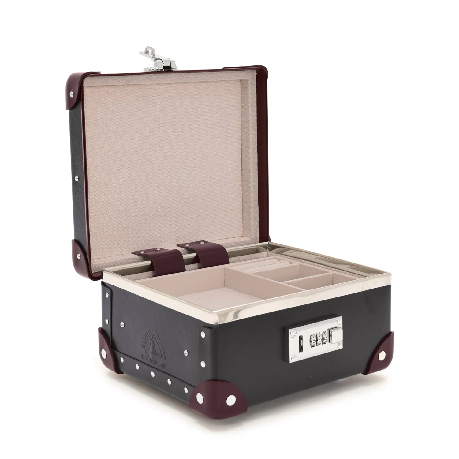 Centenary · Jewellery Case | Brown/Burgundy/Chrome - Image 3