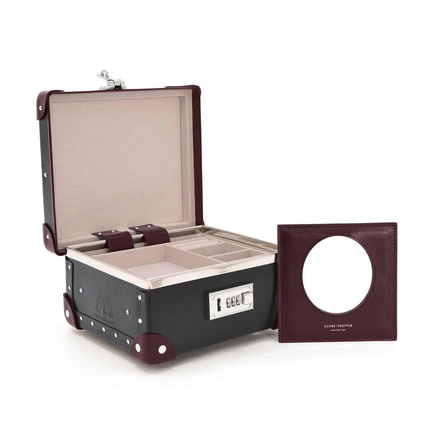 Centenary · Jewellery Case | Brown/Burgundy/Chrome - Image 4
