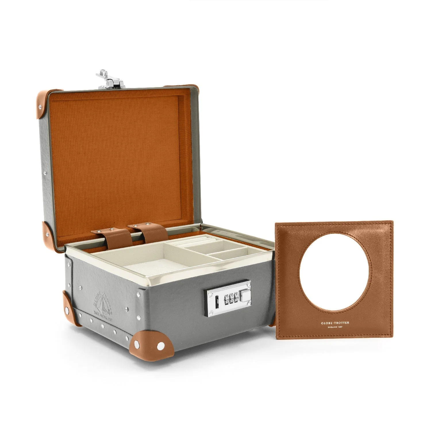 Centenary · Jewellery Case | Grey/Caramel/Chrome - Image 3