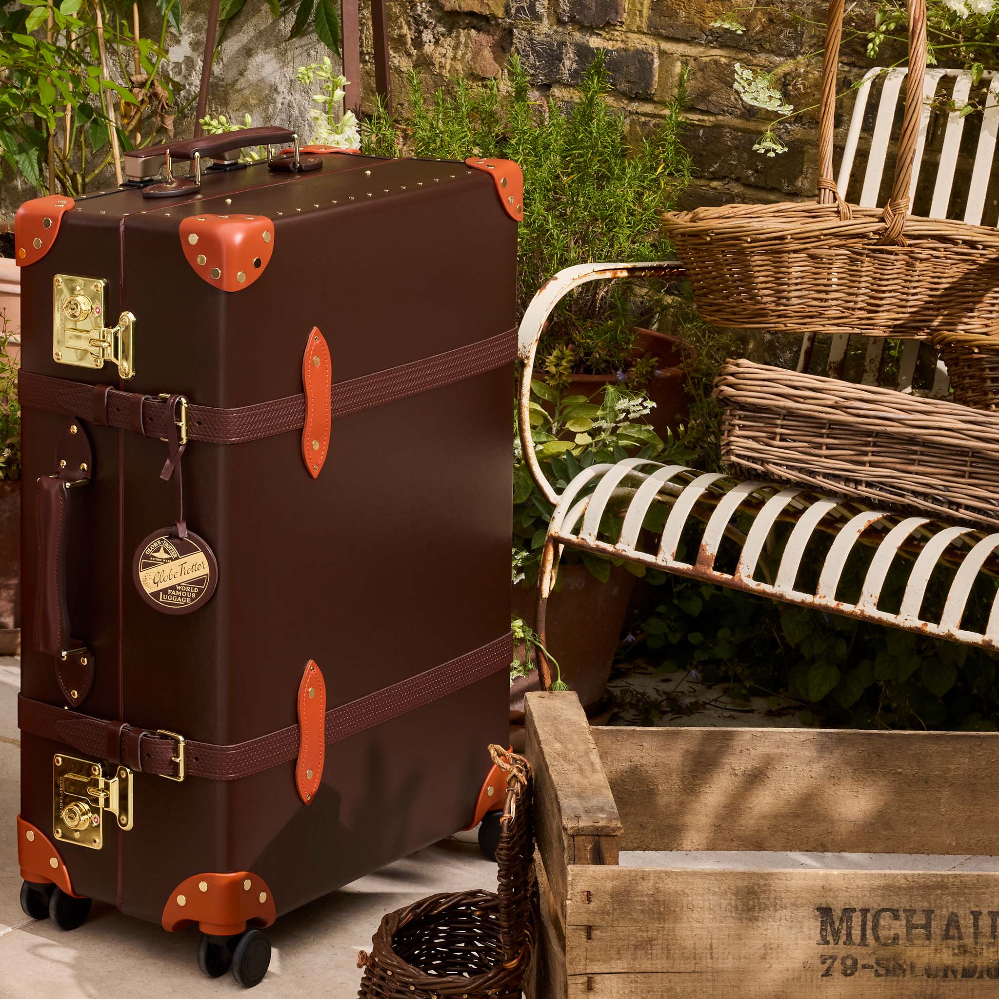 Cotswolds · Large Check-In - 4 Wheels | Brown/Orange/Gold - Image 3