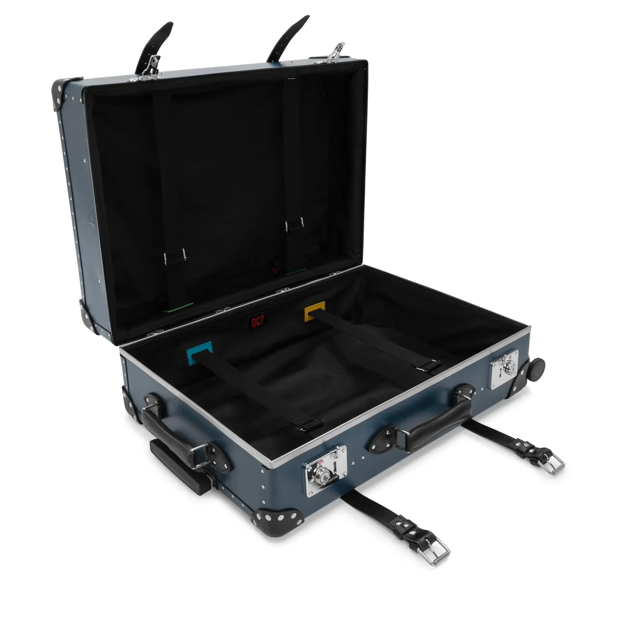 DR. NO · Large Check-In - 4 Wheels | Navy/Black/Chrome - Image 8