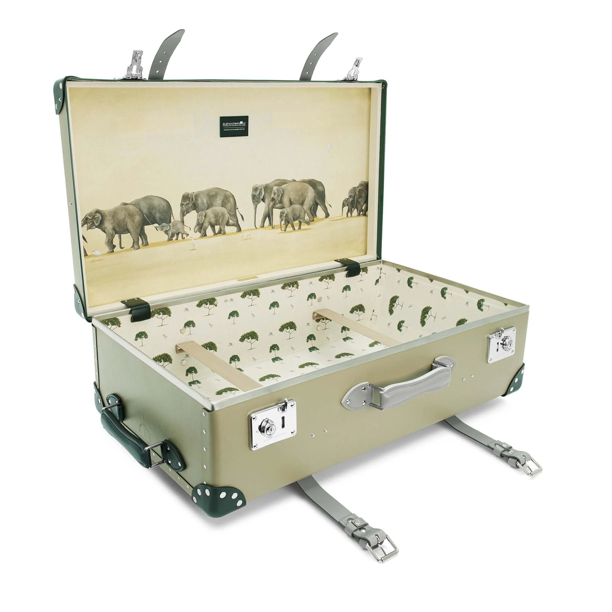 Elephant Family · Large Check-In - 2 Wheels | Olive Grey/Kerry Green/Chrome - Image 2