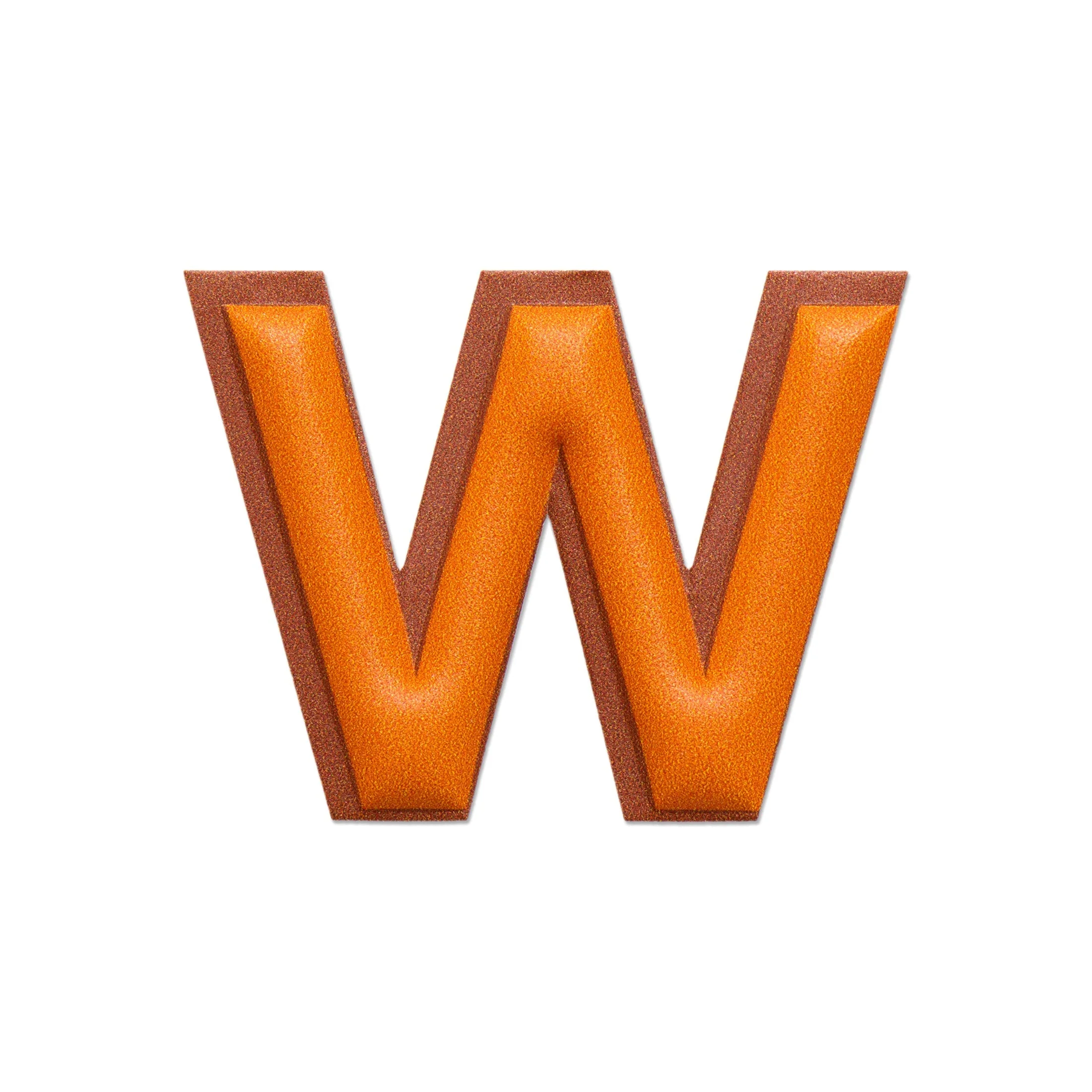 Alphabet · Leather Sticker | Orange/Brown | W