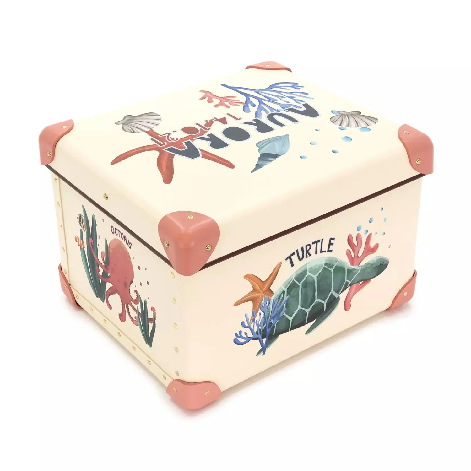 Occasions · Custom Children's Keepsake Box | Sea Life - Ivory/Desert Rose - Image 10