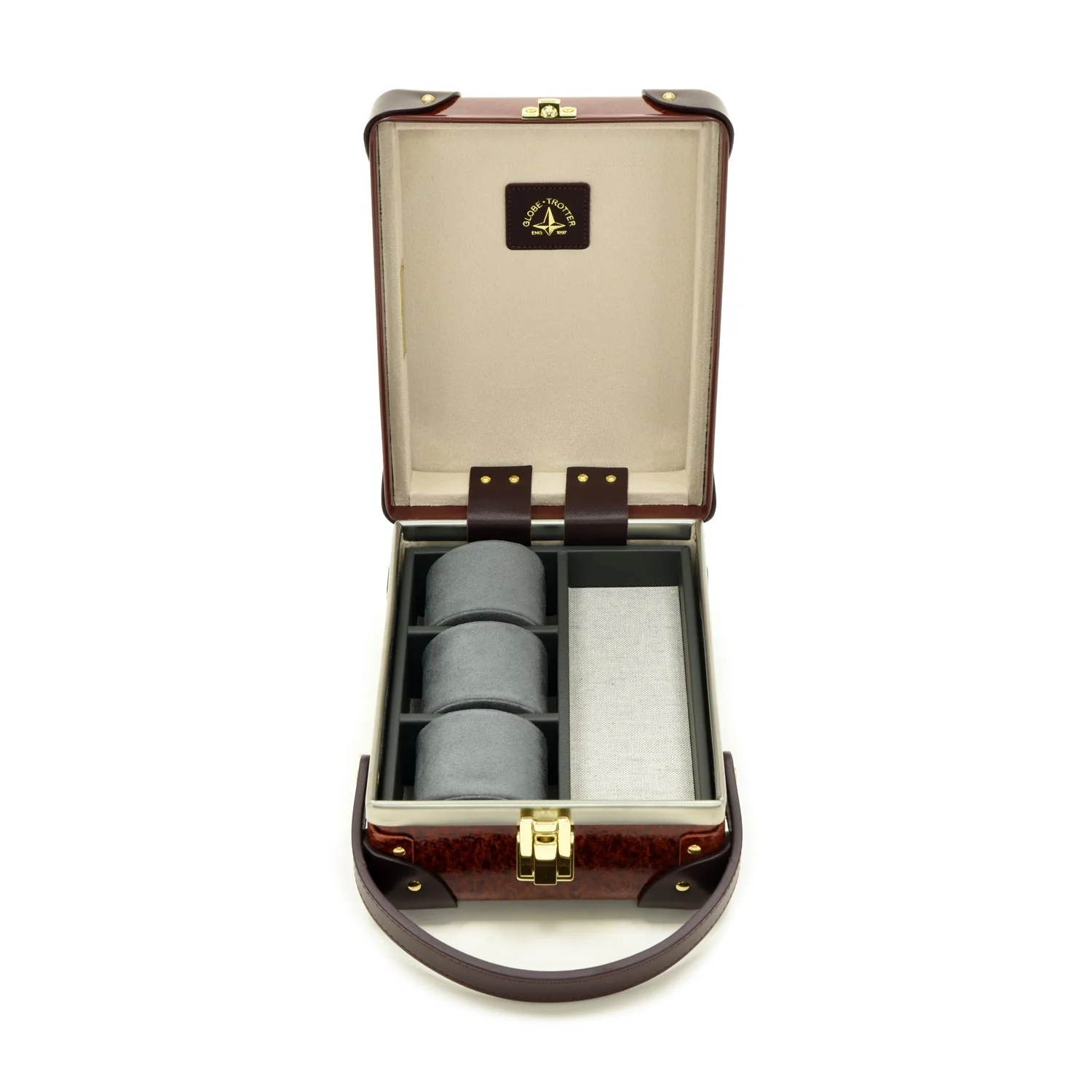 Orient · 3-Slot Watch Case | Urushi/Burgundy/Gold - Image 4