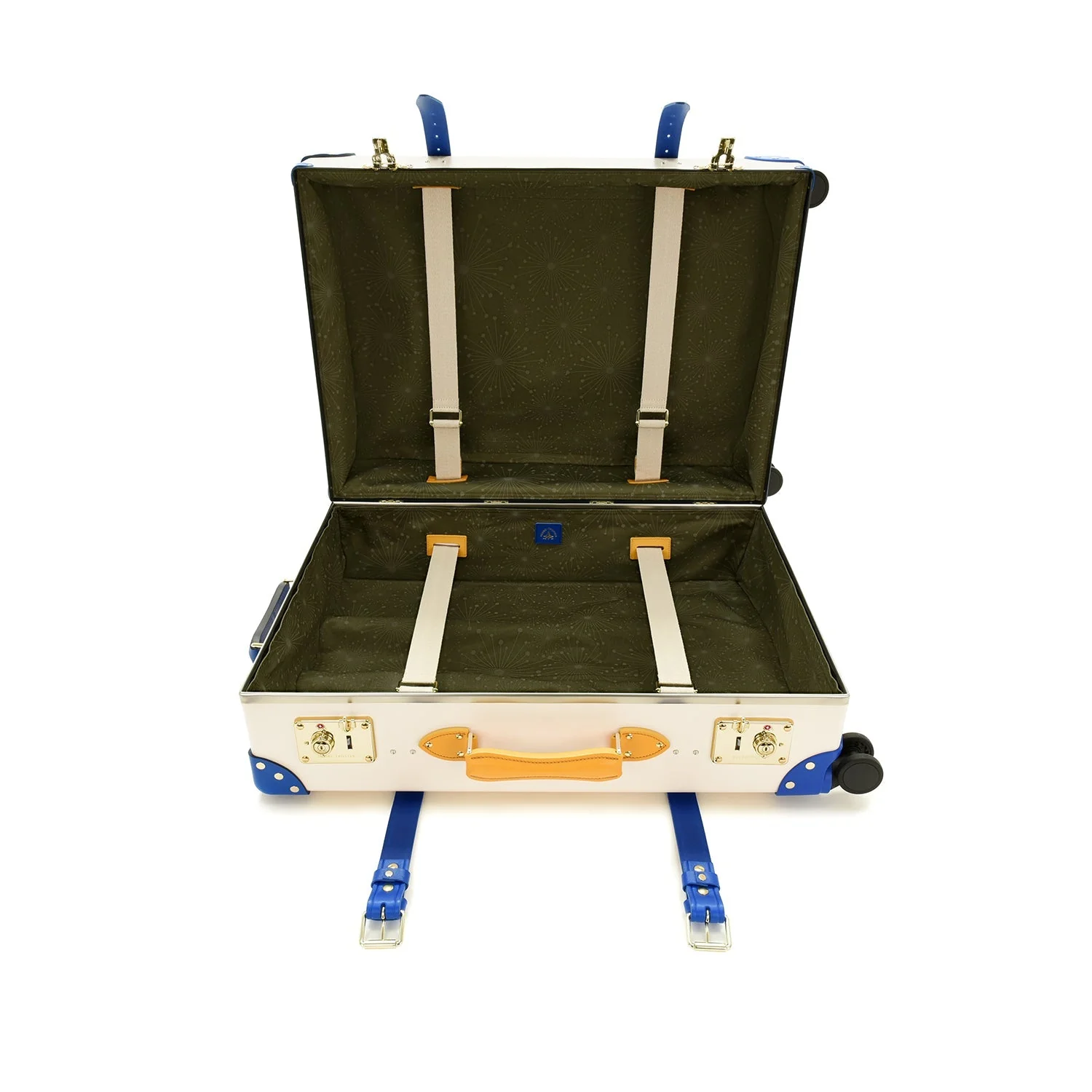 Palm Springs · Large Check-In - 4 Wheels | Ivory/Cobalt/Gold - Image 7