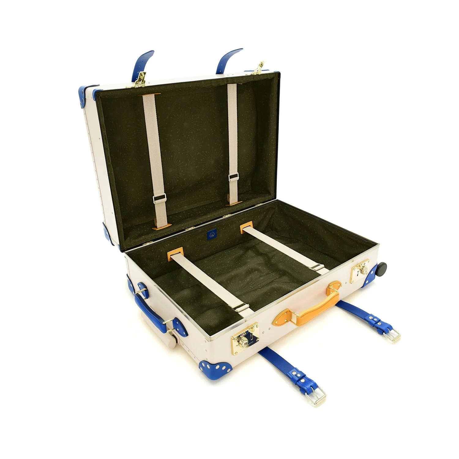 Palm Springs · Large Check-In - 4 Wheels | Ivory/Cobalt/Gold - Image 8