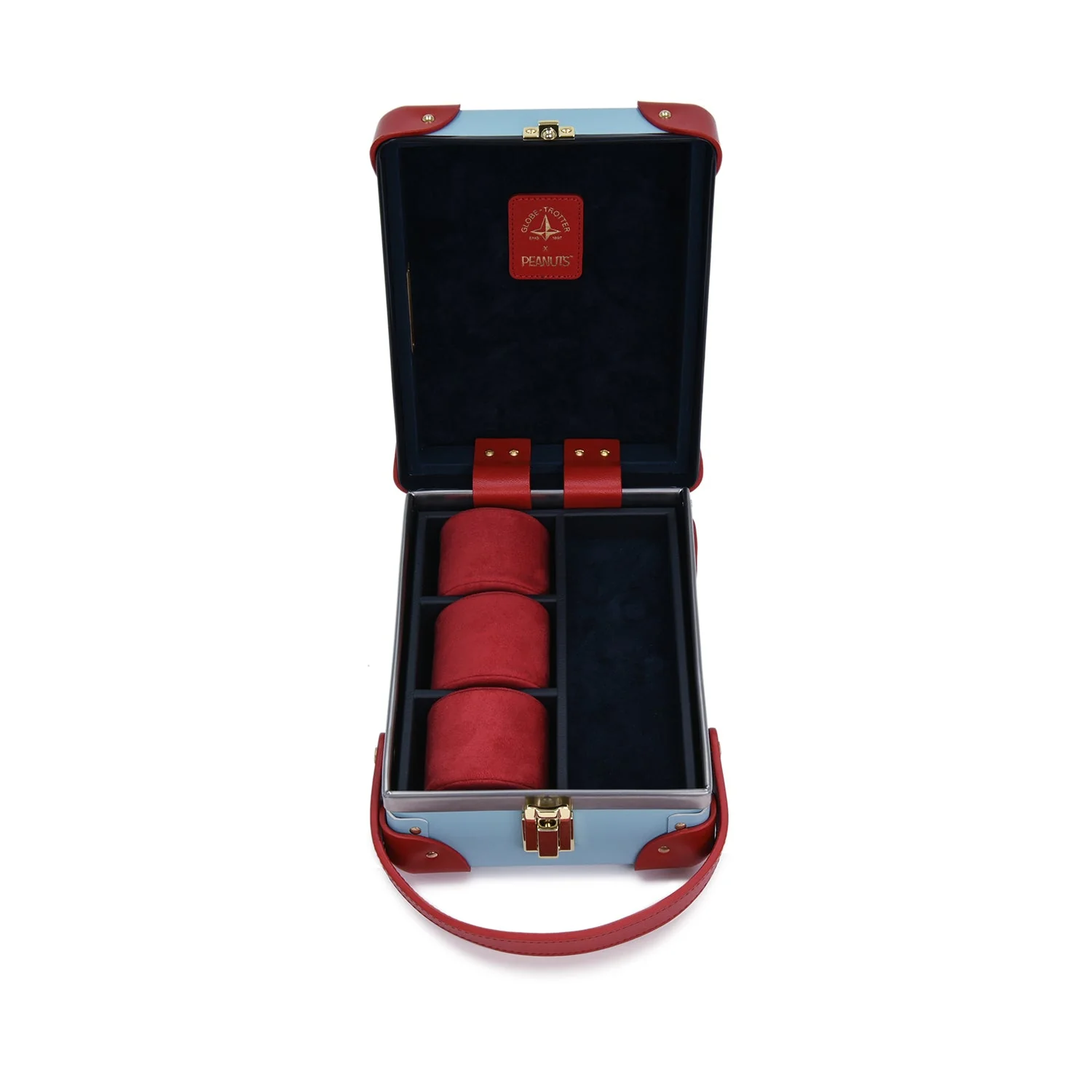 Peanuts · 3-Slot Watch Case | Pastel Blue/Red/Gold - Image 4