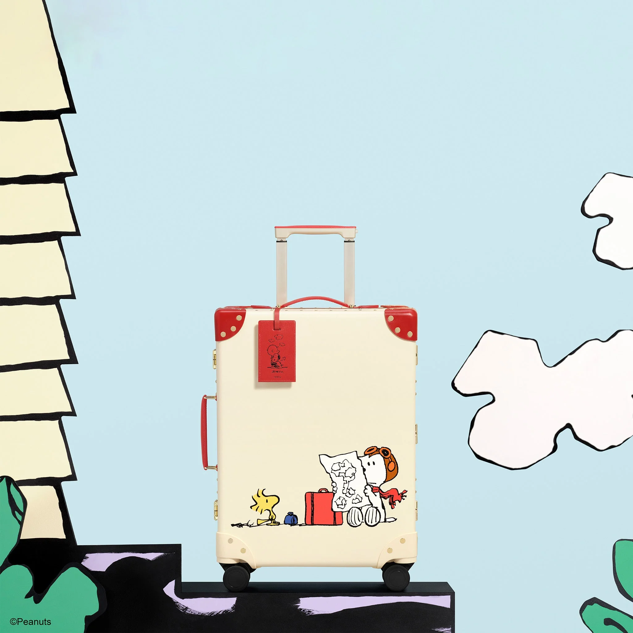 Peanuts · Carry-On - 4 Wheels | Ivory/Red/Gold - Image 5