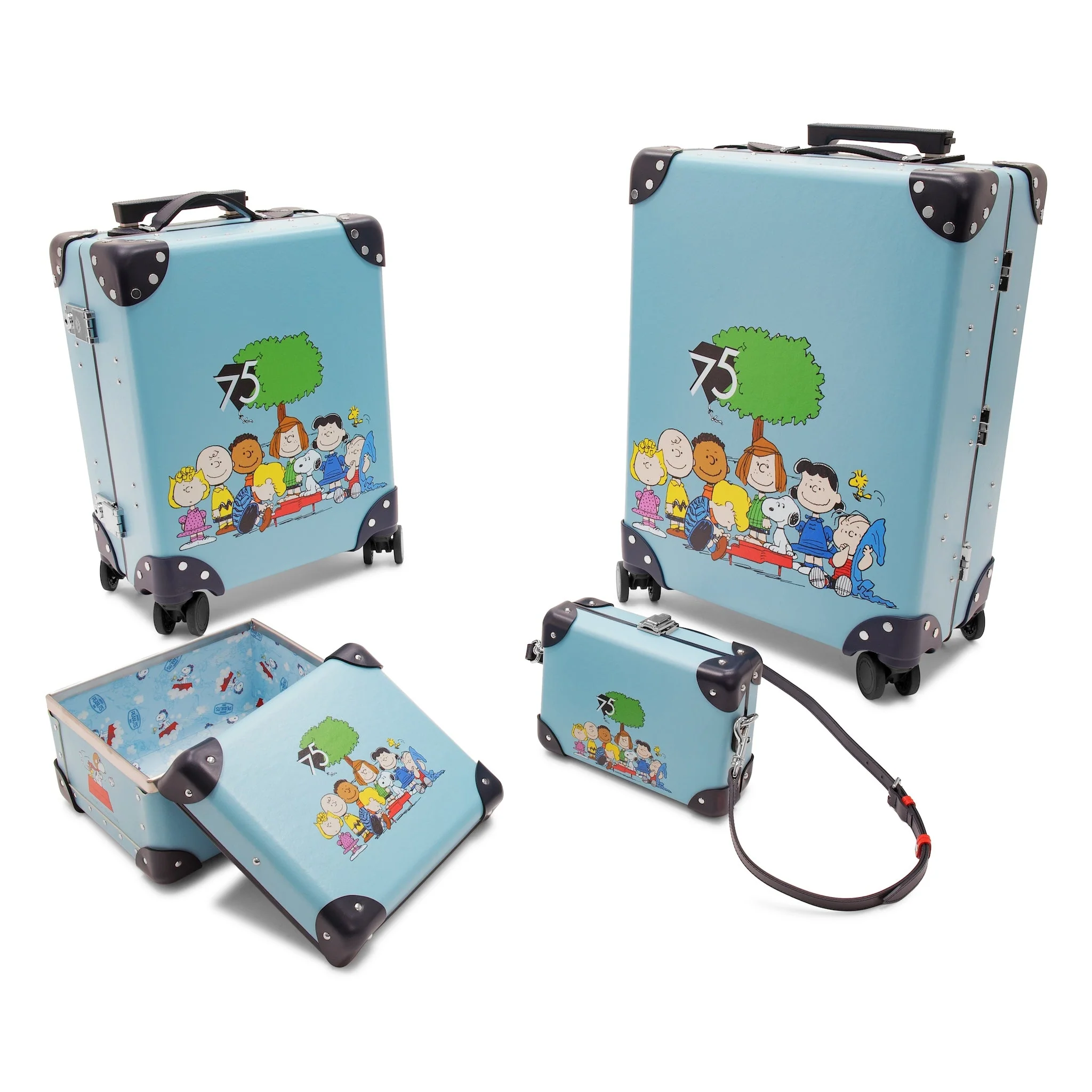 Peanuts 75th Anniversary · Carry-On - 4 Wheels | Pastel Blue/Navy/Chrome - Image 10