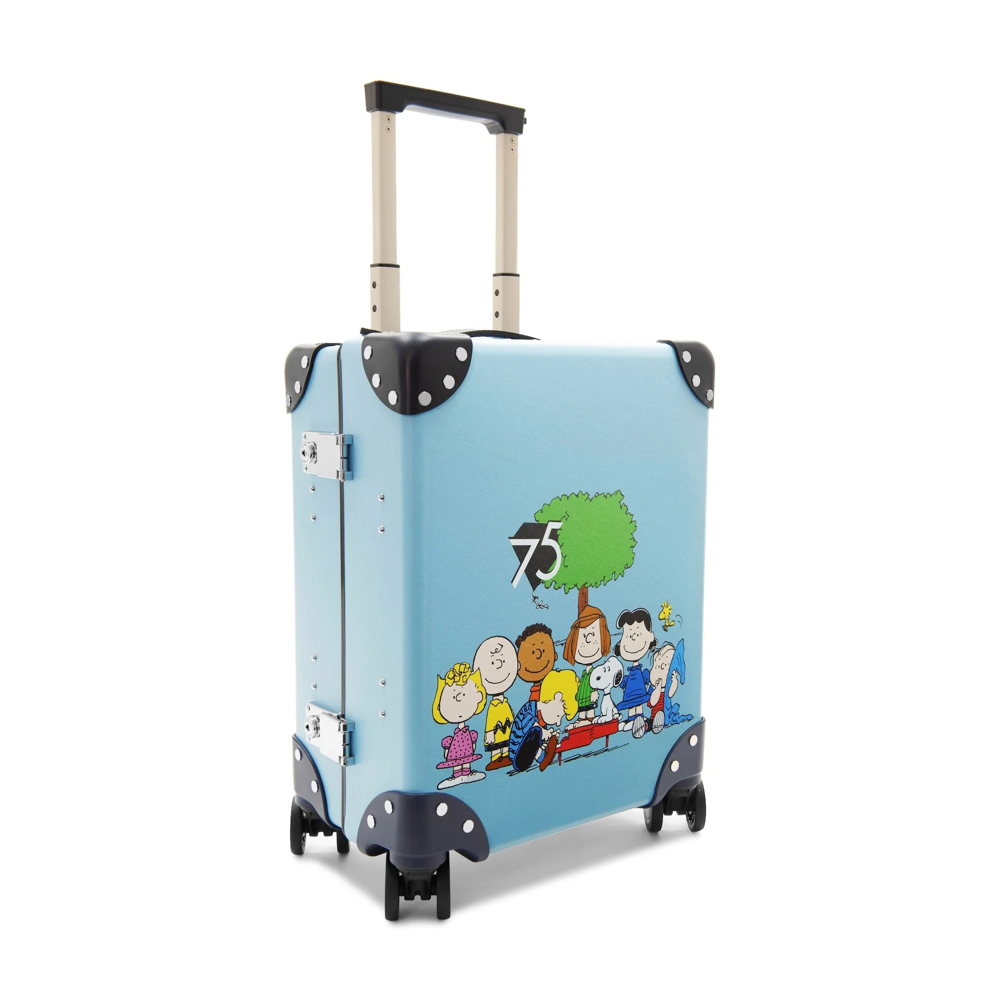 Peanuts 75th Anniversary · Pilots Case - 4 Wheels | Pastel Blue/Navy/Chrome - Image 2