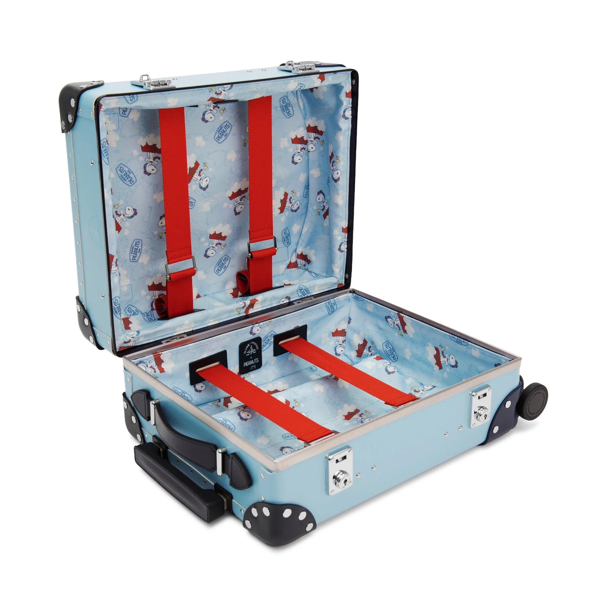 Peanuts 75th Anniversary · Pilots Case - 4 Wheels | Pastel Blue/Navy/Chrome - Image 8