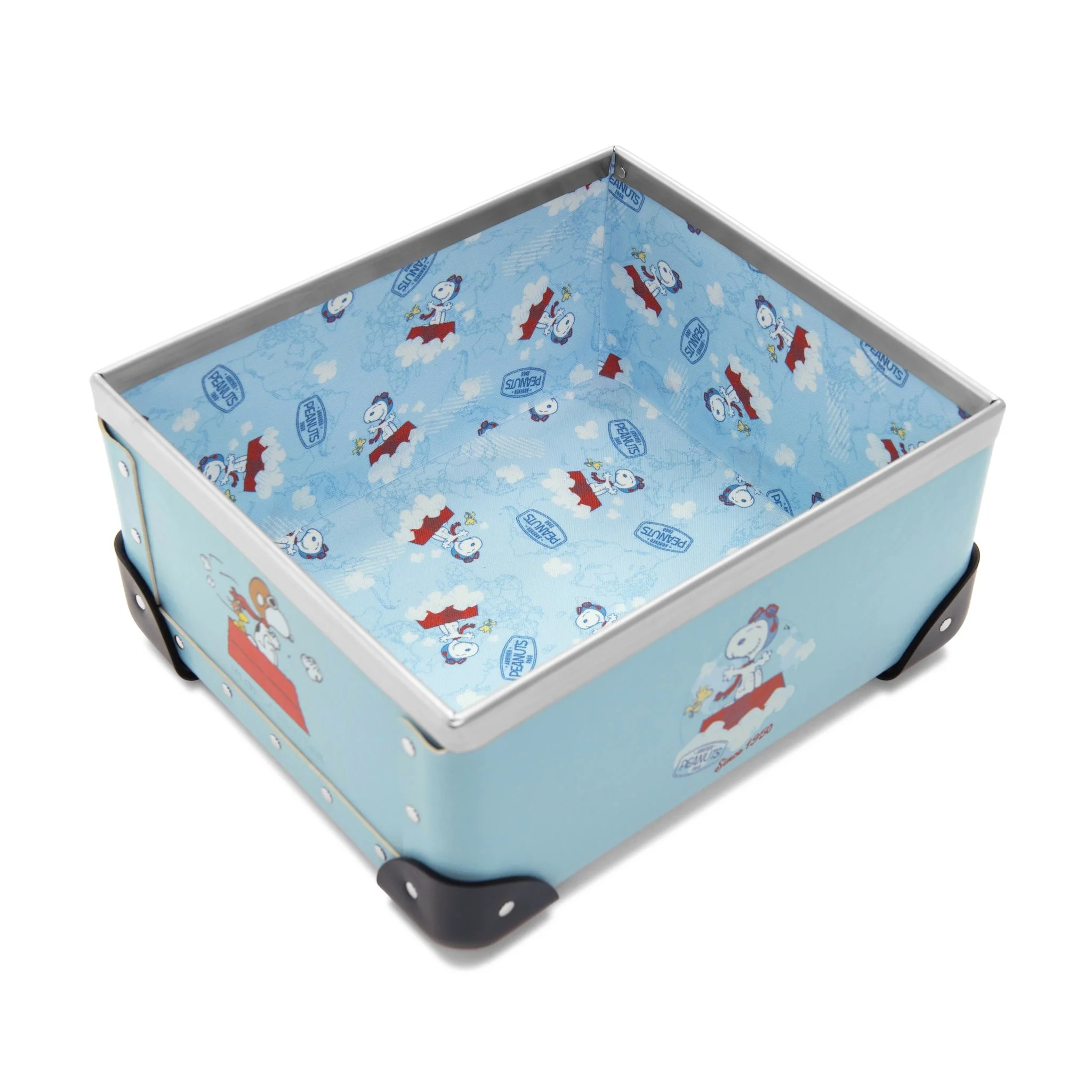 Peanuts 75th Anniversary · Small Storage Box | Pastel Blue/Navy/Chrome - Image 4