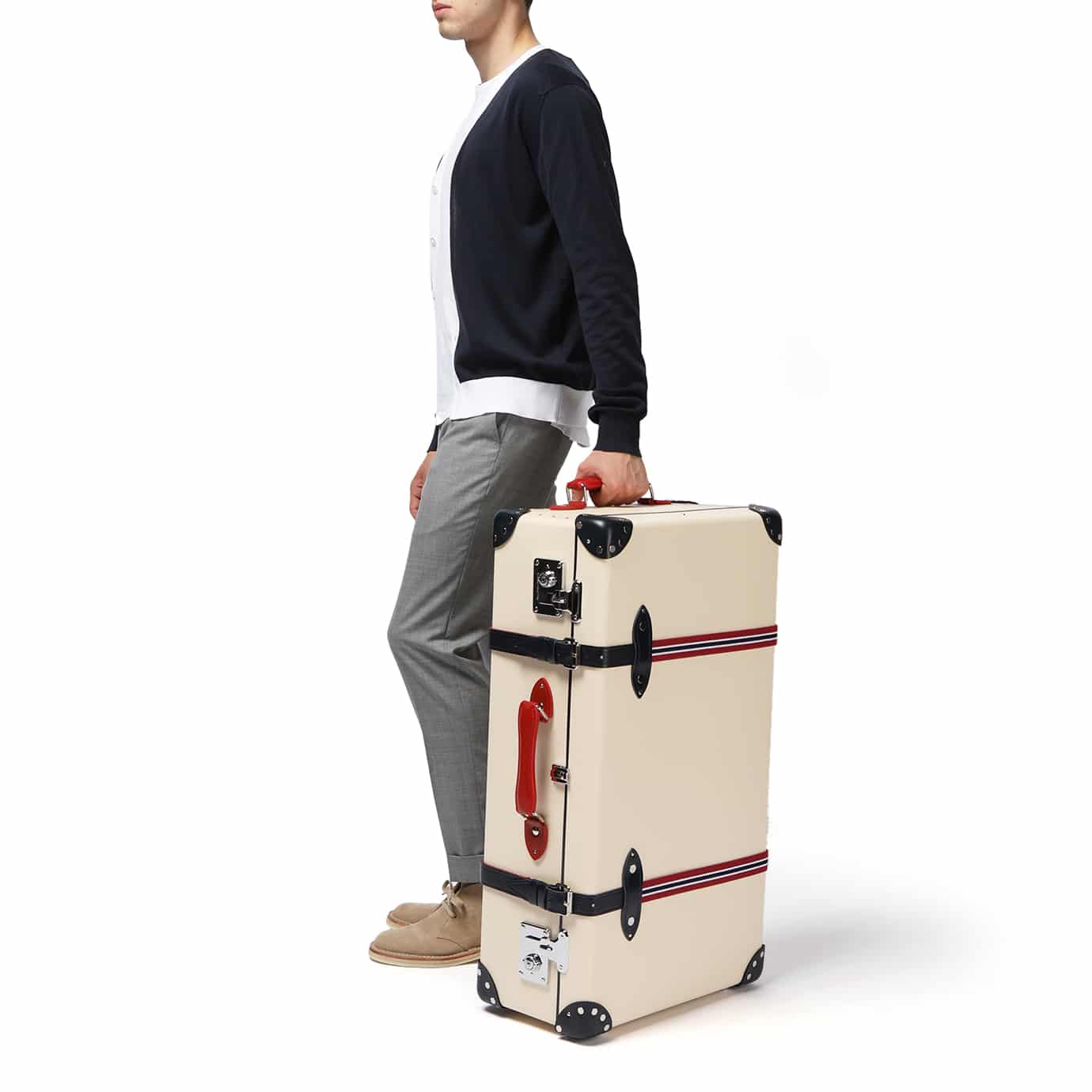 St. Moritz · Large Suitcase | Ivory/Navy/Chrome - Image 4