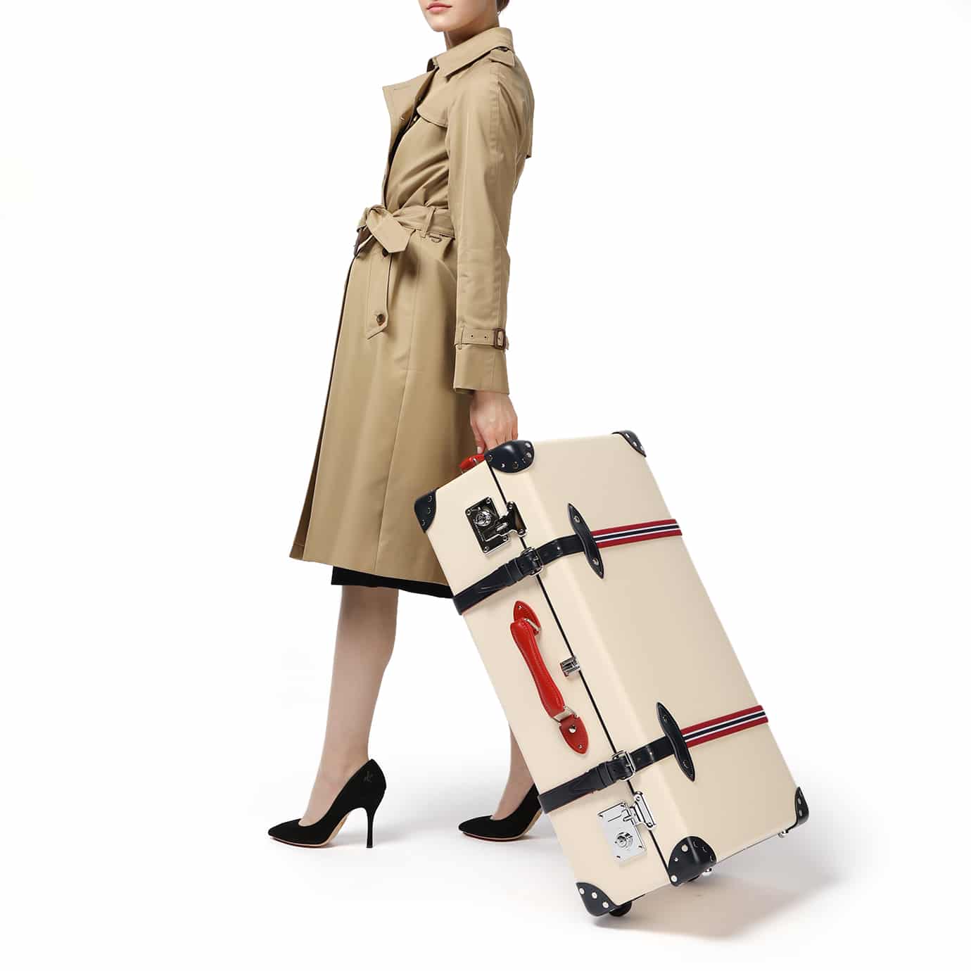 St. Moritz · Large Suitcase | Ivory/Navy/Chrome - Image 8