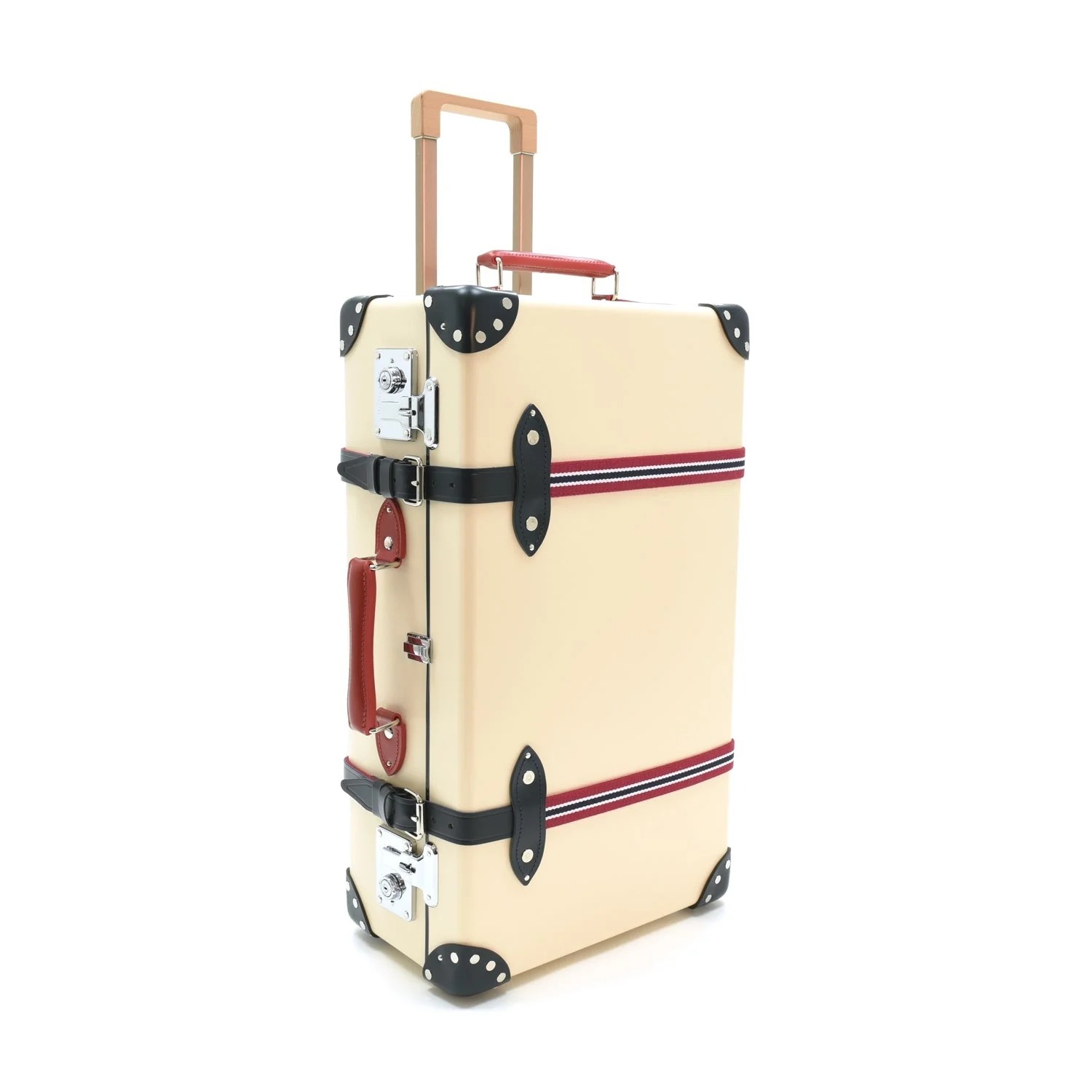 St. Moritz · Medium Check-In - 2 Wheels | Ivory/Navy/Chrome - Image 2