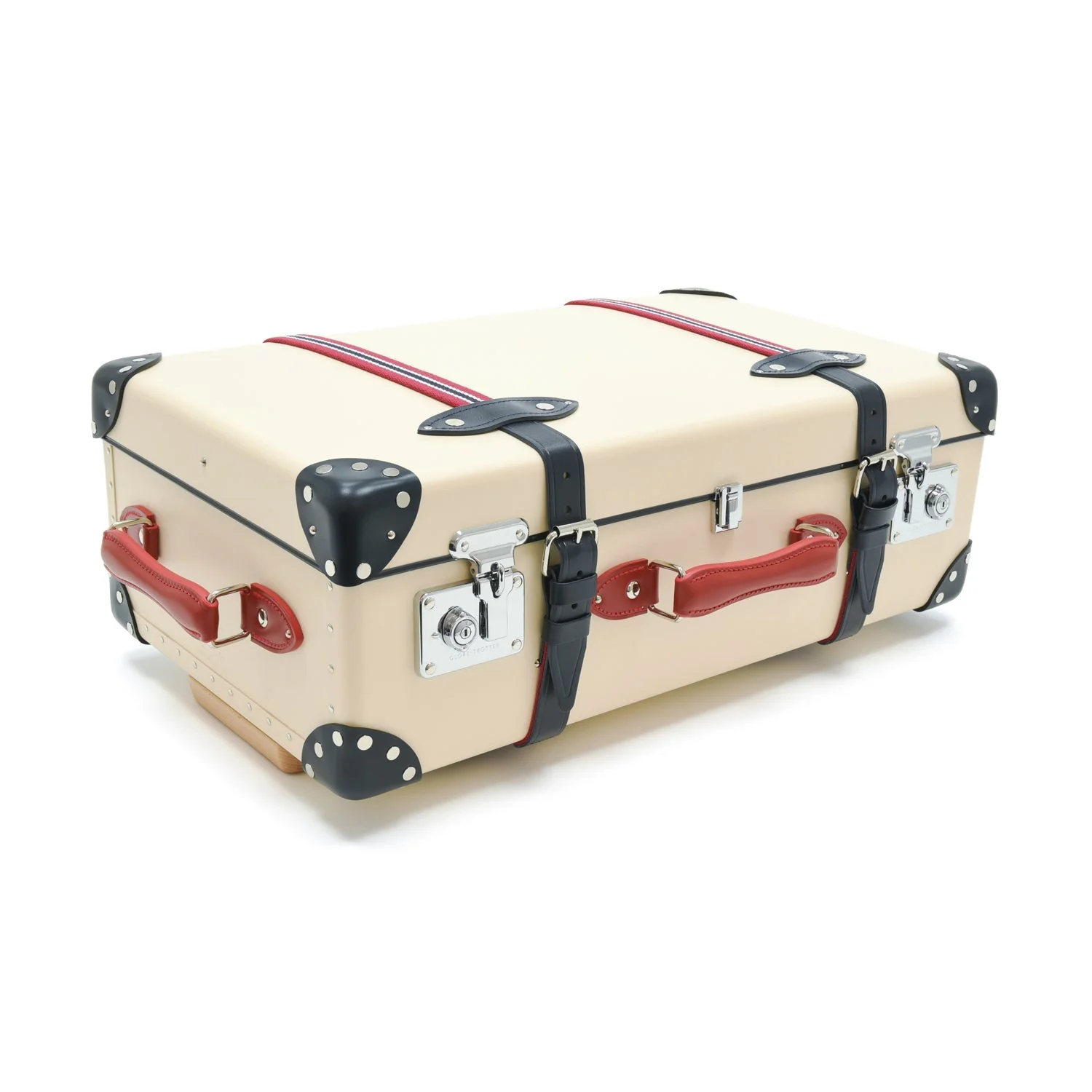 St. Moritz · Medium Check-In - 2 Wheels | Ivory/Navy/Chrome - Image 5