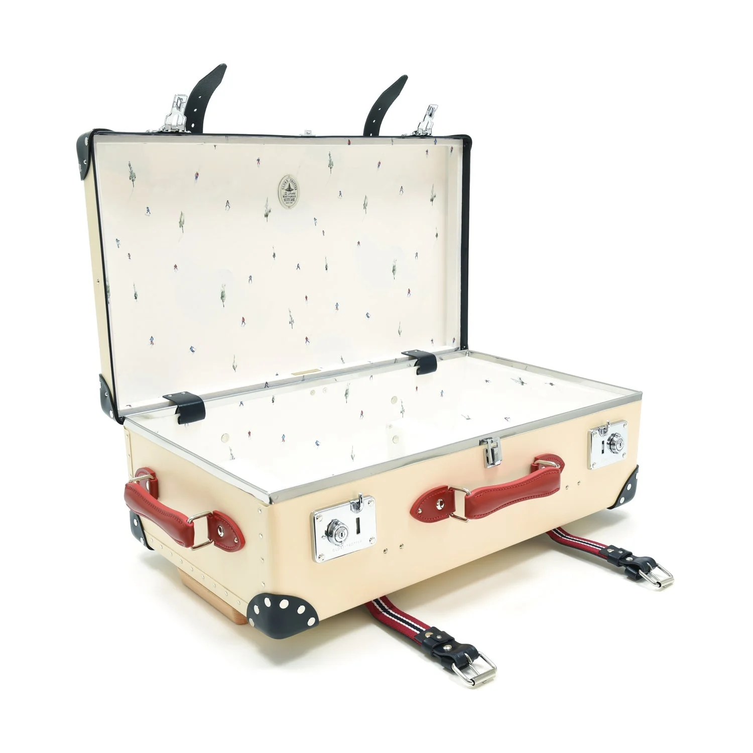 St. Moritz · Medium Check-In - 2 Wheels | Ivory/Navy/Chrome - Image 6