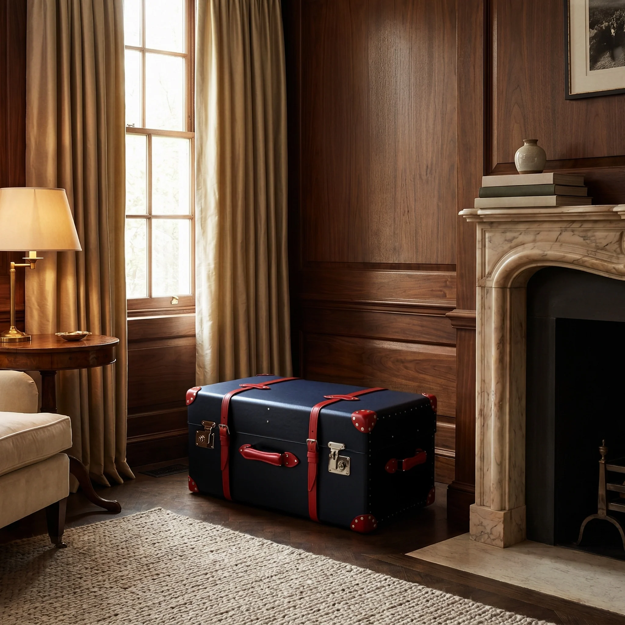 Centenary · Steamer Home Trunk | Navy/Red/Chrome - Image 8