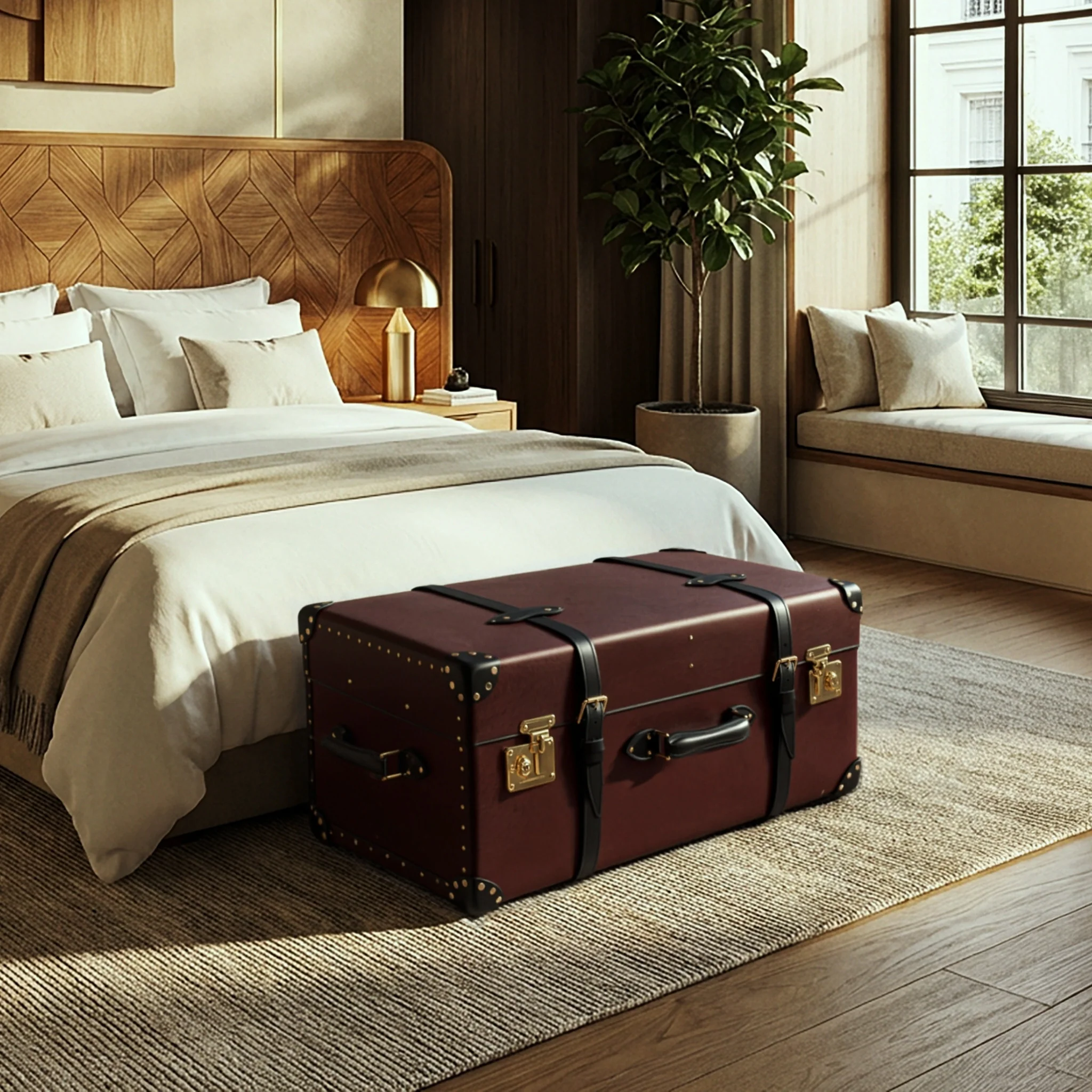 Centenary · Steamer Home Trunk | Oxblood/Black/Gold - Image 7