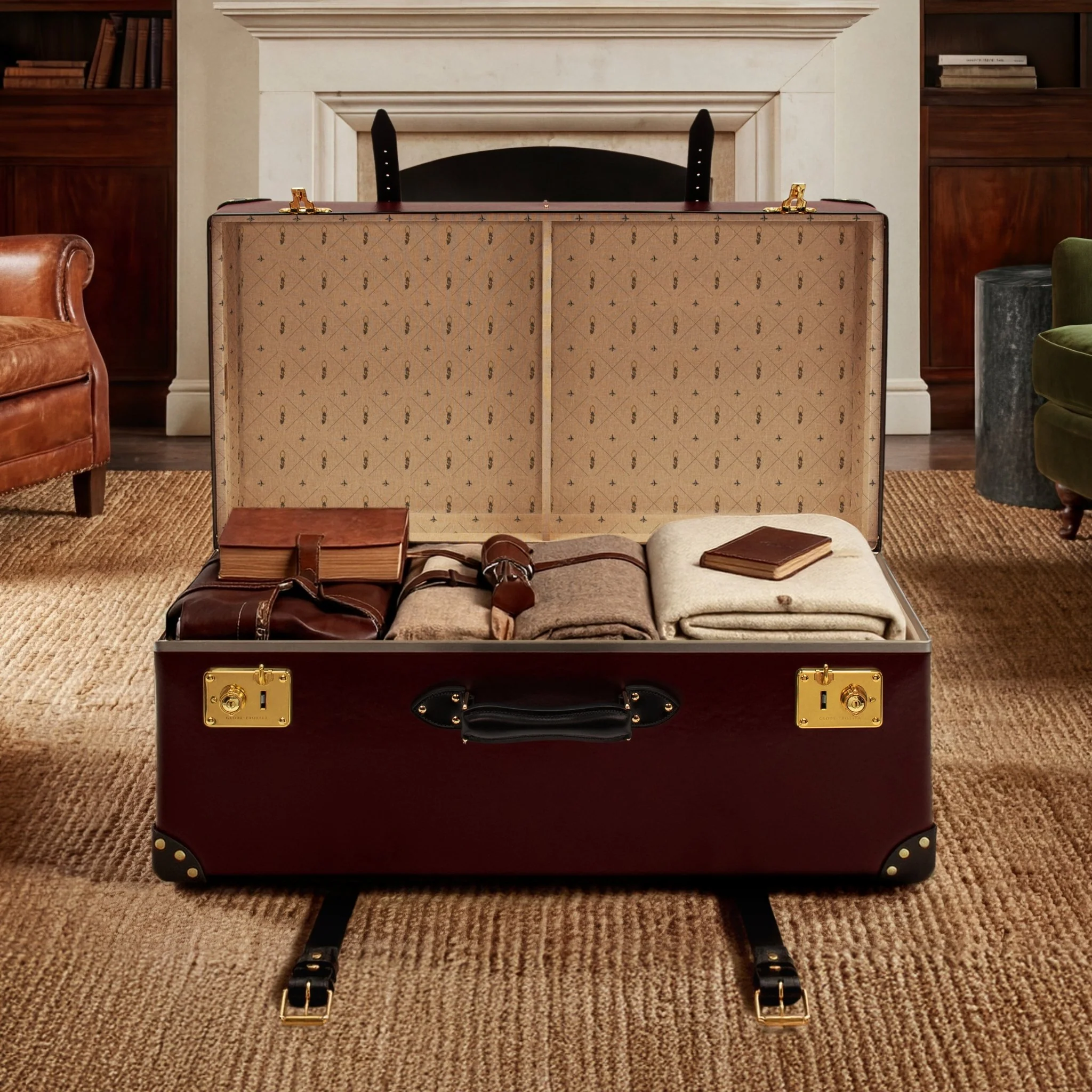 Centenary · Steamer Home Trunk | Oxblood/Black/Gold - Image 9